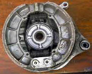 Honda 750 rear brake panel inside